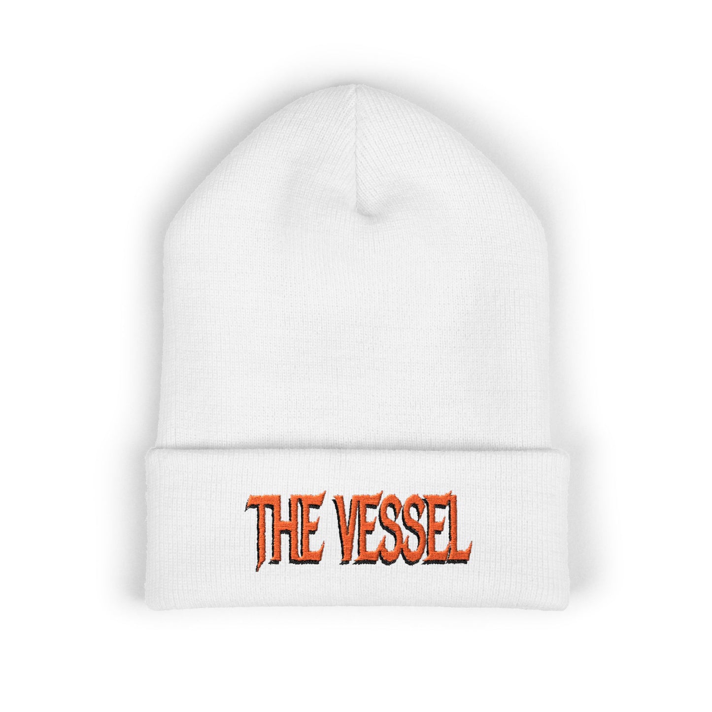 Embroidered 'THE VESSEL' Cuffed Beanie — Casual Streetwear Knit Hat