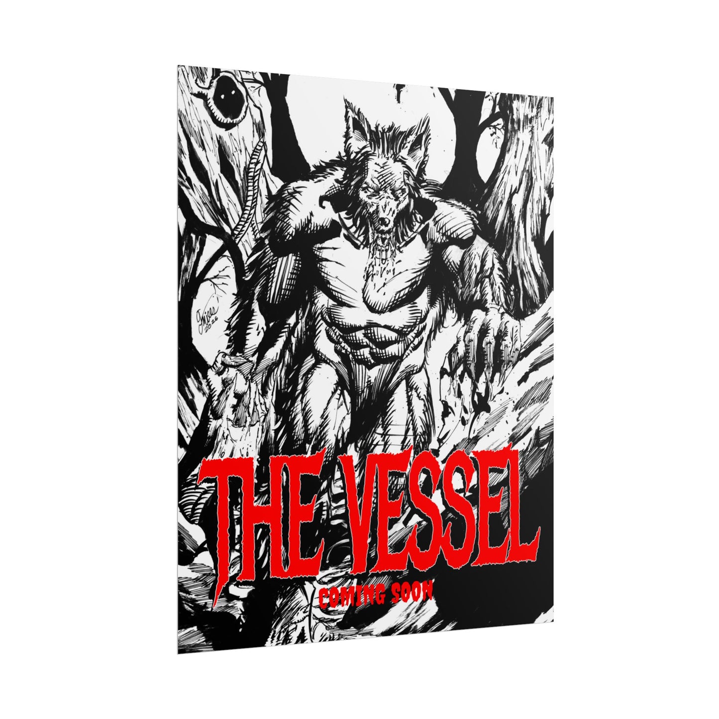Rolled Poster — "THE VESSEL" Horror Art Print (Werewolf Illustration)