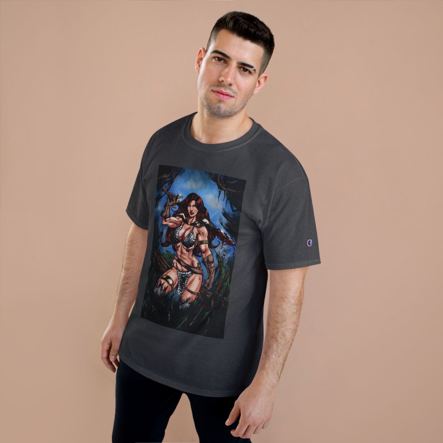 Red Sonja Sword & Sorcery Champion T-Shirt — Comic Fantasy Tee (Color)