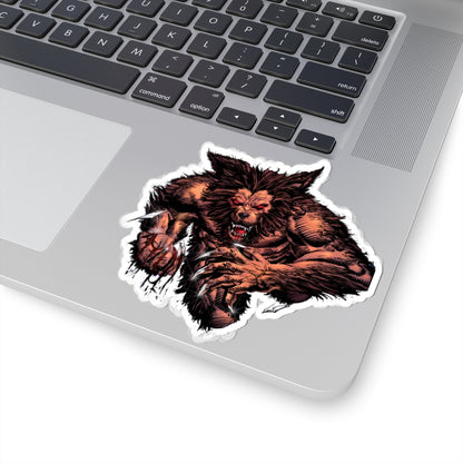 Werewolf Attack Kiss-Cut Sticker — Horror Monster Vinyl Decal for Laptops & Gear