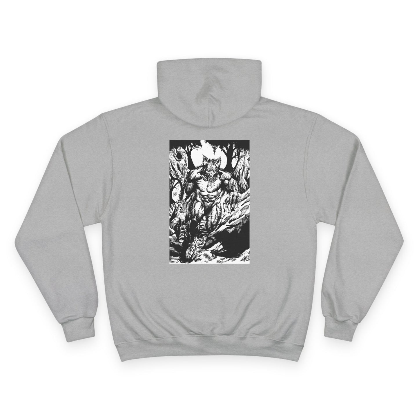 The Vessel Hoodie — Graphic Champion Pullover with Red Logo & Black Backprint