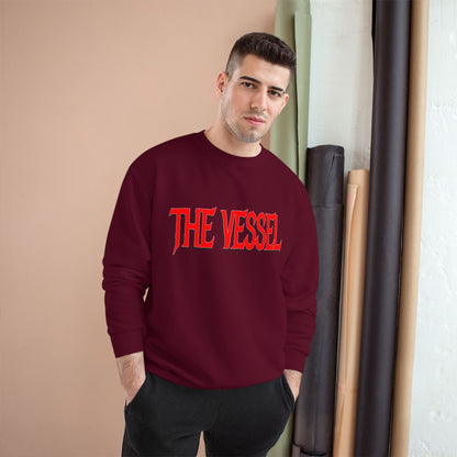 The Vessel Logo Crewneck (Red Logo, Gothic Art Back)
