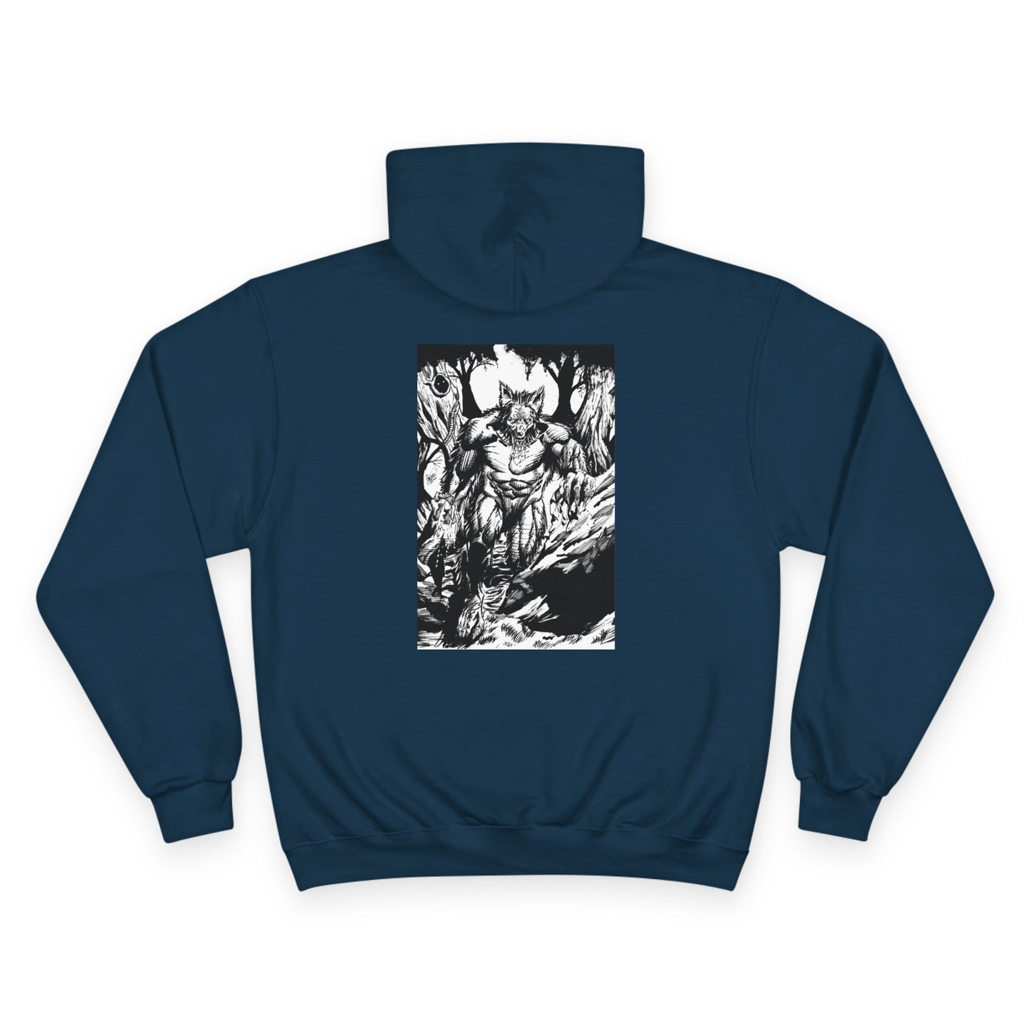 The Vessel Hoodie — Graphic Champion Pullover with Red Logo & Black Backprint