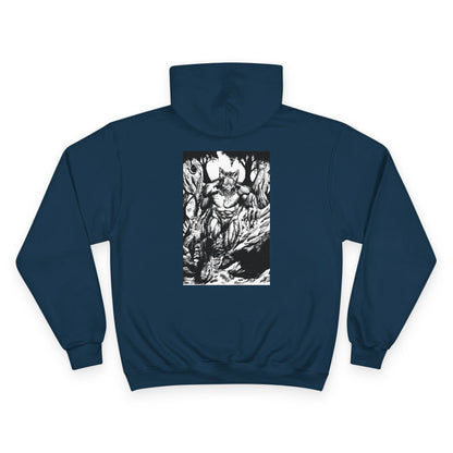 The Vessel Hoodie — Graphic Champion Pullover with Red Logo & Black Backprint