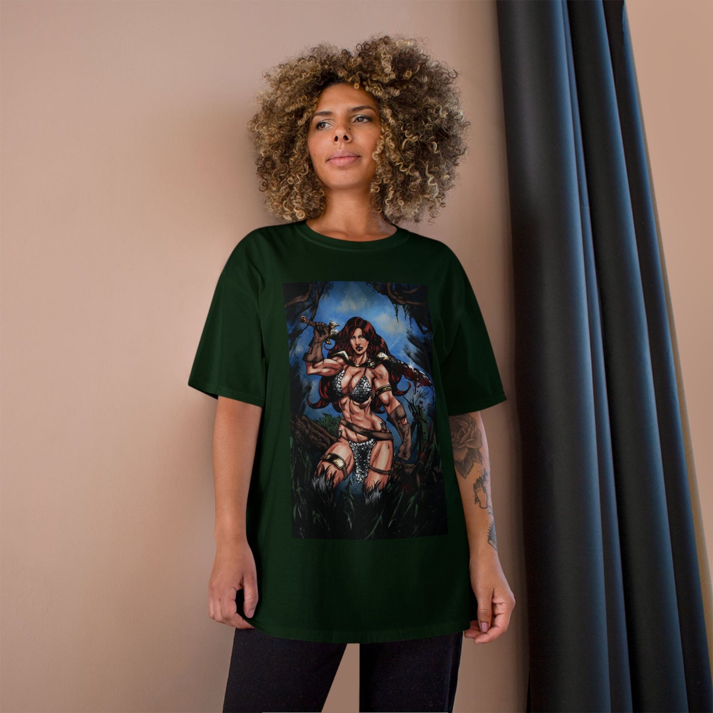 Red Sonja Sword & Sorcery Champion T-Shirt — Comic Fantasy Tee (Color)