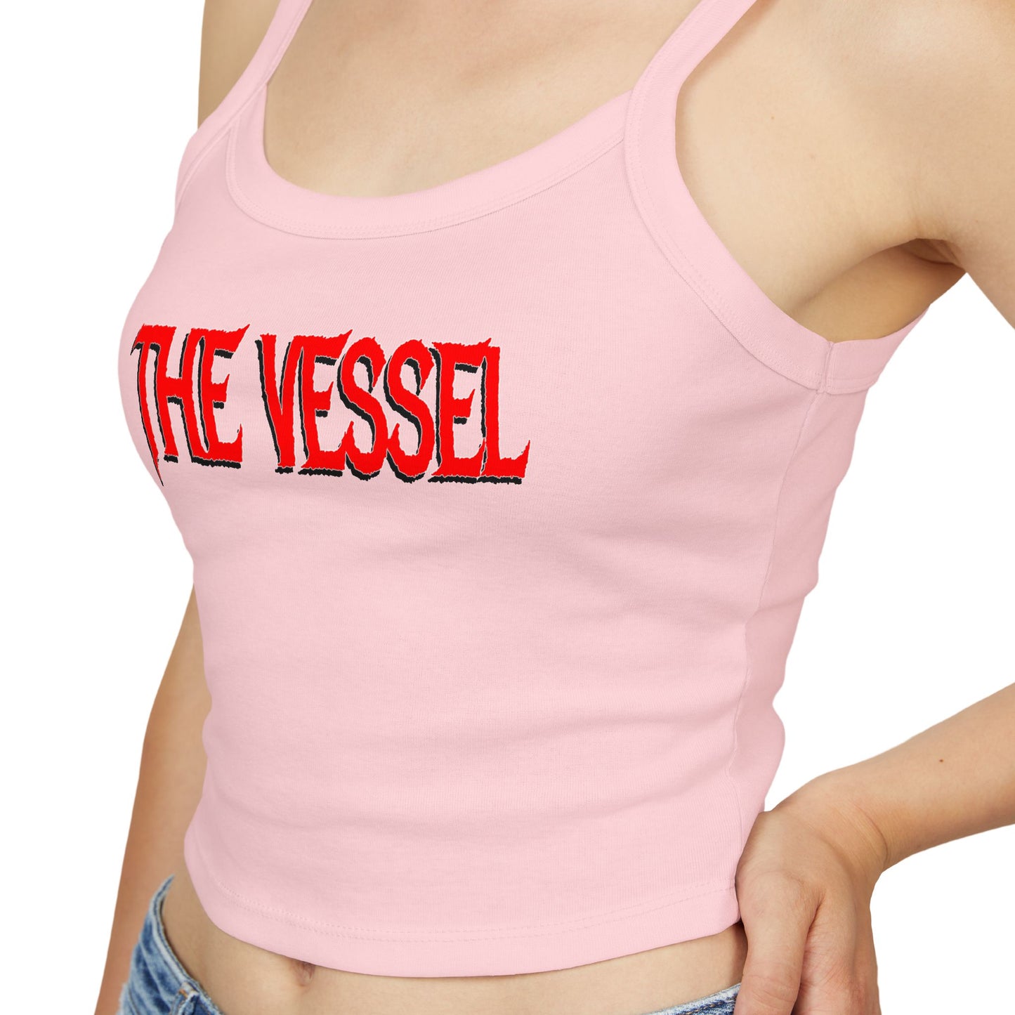 The Vessel Crop Tank Top —  Red Graphic Spaghetti Strap Tank