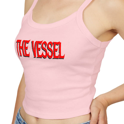 The Vessel Crop Tank Top —  Red Graphic Spaghetti Strap Tank