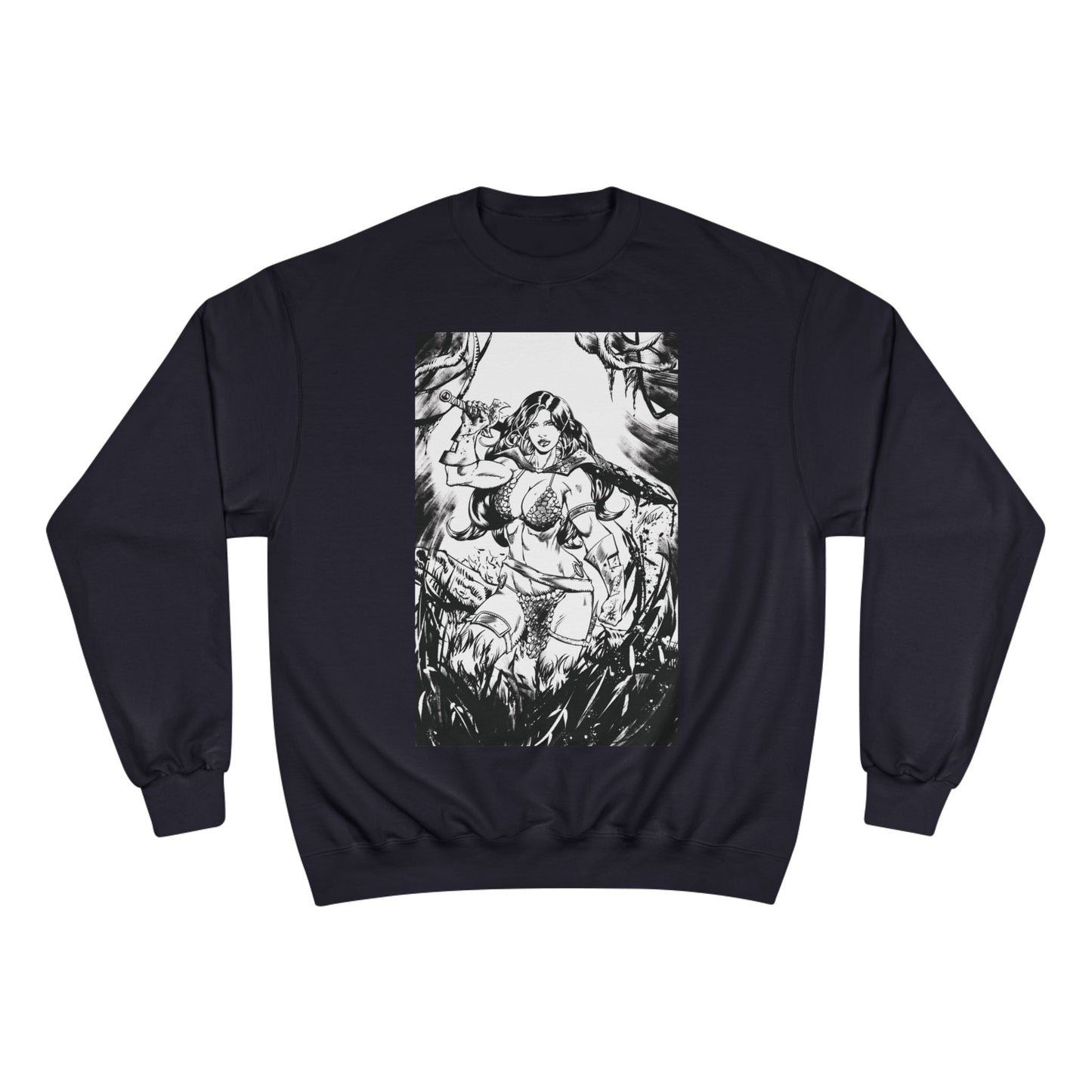 Red Sonja Champion Sweatshirt — Classic Comic Hero Crewneck