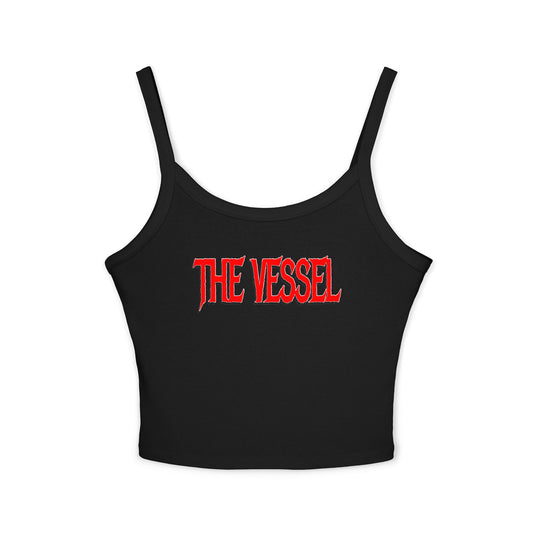 The Vessel Crop Tank Top —  Red Graphic Spaghetti Strap Tank