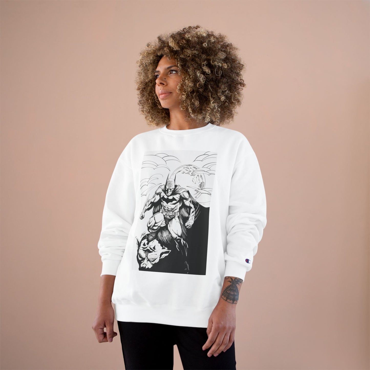 The Bat Comic Champion Sweatshirt - Cool Superhero Graphic Tee