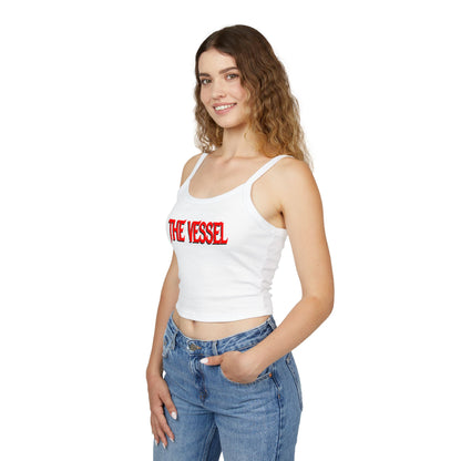The Vessel Crop Tank Top —  Red Graphic Spaghetti Strap Tank