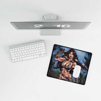 Red Sonja Desk Mat — Retro Comic Mouse Pad for Gamers & Fans
