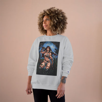 Red Sonja Champion Sweatshirt — Classic Comic Hero Crewneck (Color)