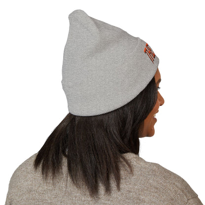 Embroidered 'THE VESSEL' Cuffed Beanie — Casual Streetwear Knit Hat
