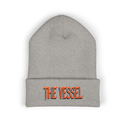 Embroidered 'THE VESSEL' Cuffed Beanie — Casual Streetwear Knit Hat