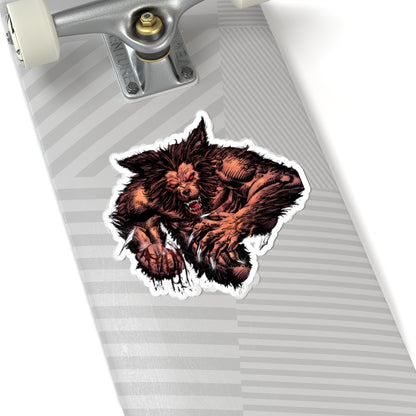 Werewolf Attack Kiss-Cut Sticker — Horror Monster Vinyl Decal for Laptops & Gear