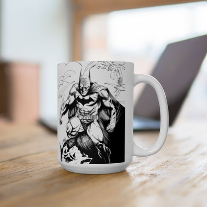 The Bat Ceramic Mug — Black Ink Equestrian Design (11oz/15oz)