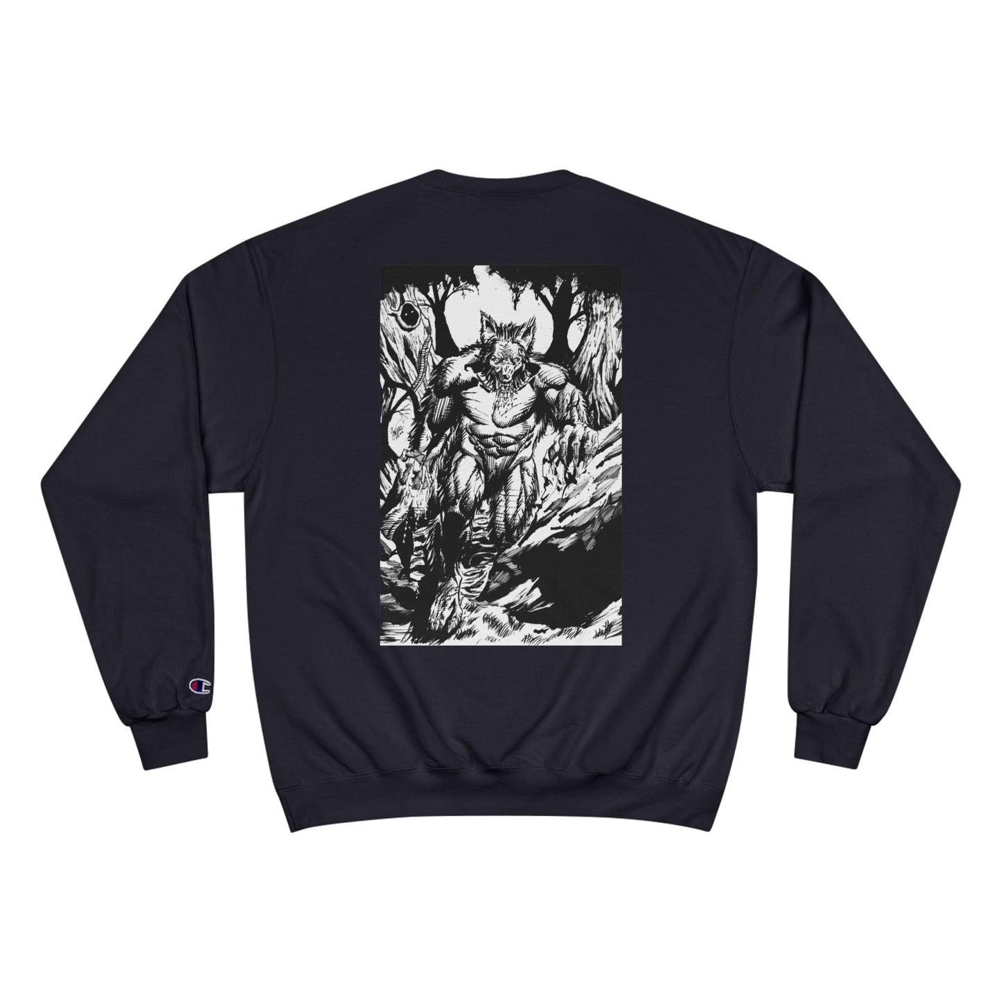 The Vessel Logo Crewneck (Red Logo, Gothic Art Back)