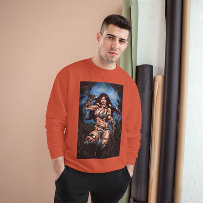 Red Sonja Champion Sweatshirt — Classic Comic Hero Crewneck (Color)