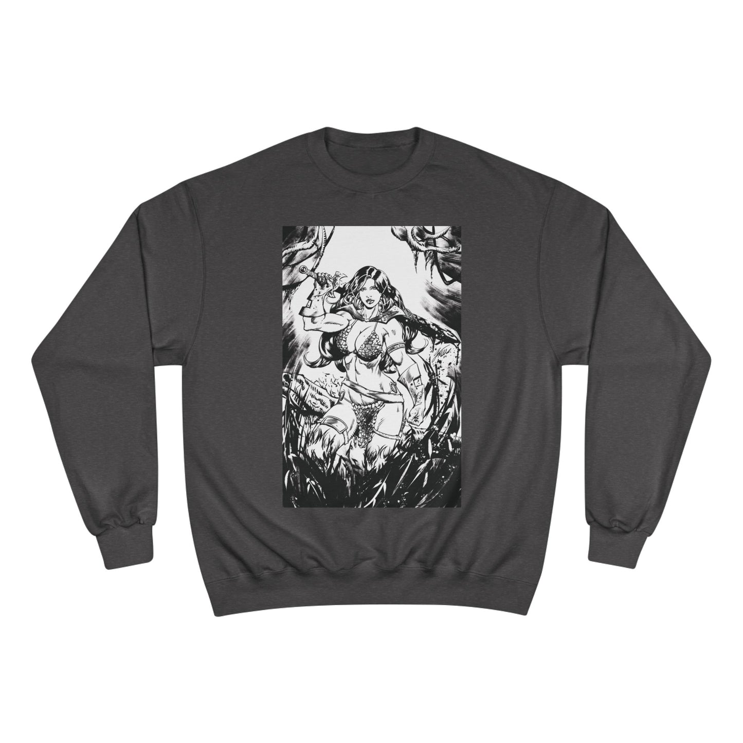 Red Sonja Champion Sweatshirt — Classic Comic Hero Crewneck