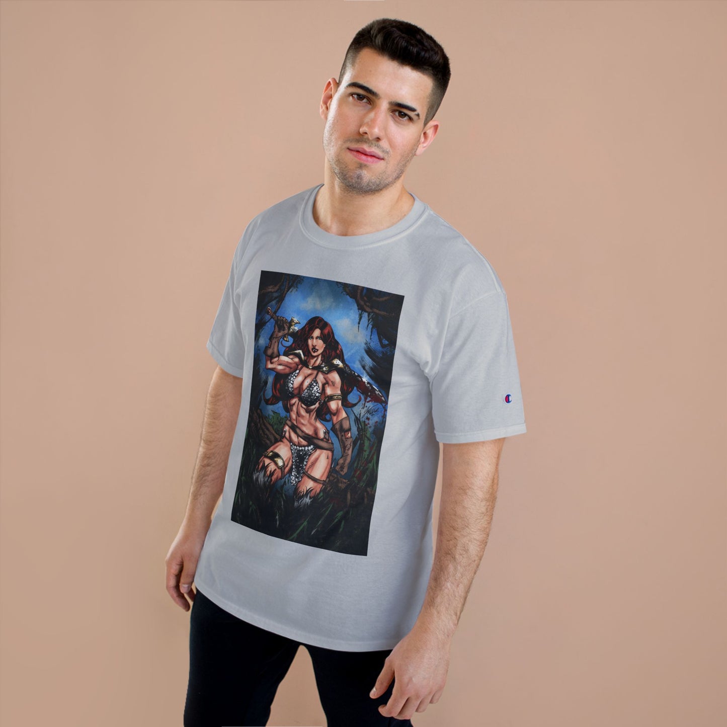 Red Sonja Sword & Sorcery Champion T-Shirt — Comic Fantasy Tee (Color)