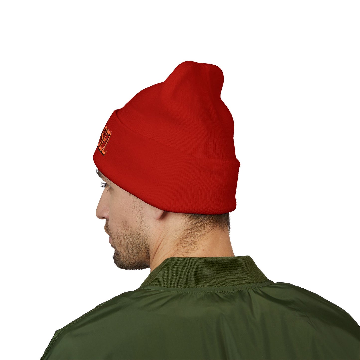 Embroidered 'THE VESSEL' Cuffed Beanie — Casual Streetwear Knit Hat