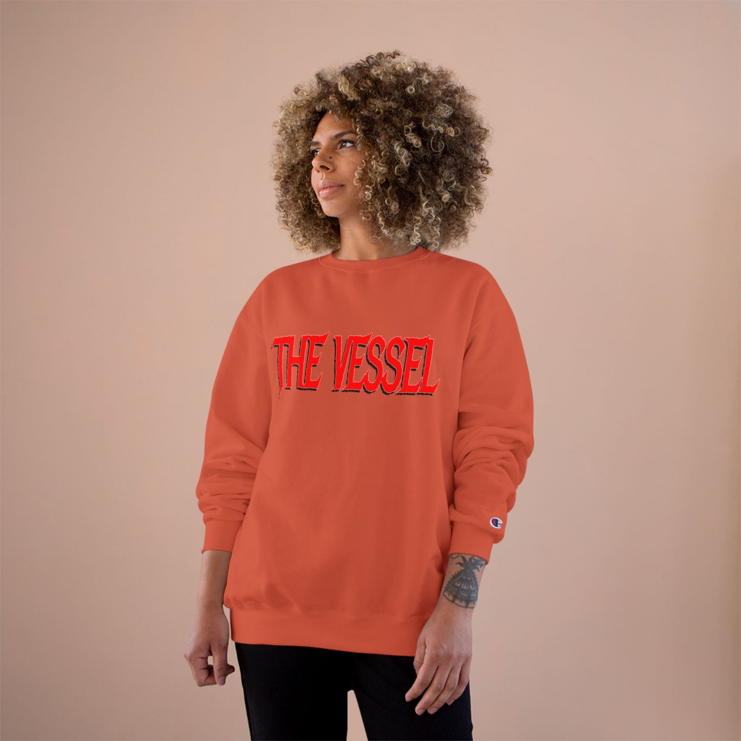 The Vessel Sweatshirt — Red Gothic Logo Crewneck