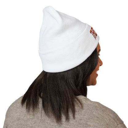 Embroidered 'THE VESSEL' Cuffed Beanie — Casual Streetwear Knit Hat