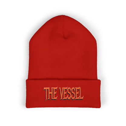 Embroidered 'THE VESSEL' Cuffed Beanie — Casual Streetwear Knit Hat