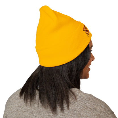 Embroidered 'THE VESSEL' Cuffed Beanie — Casual Streetwear Knit Hat