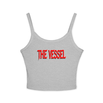 The Vessel Crop Tank Top —  Red Graphic Spaghetti Strap Tank