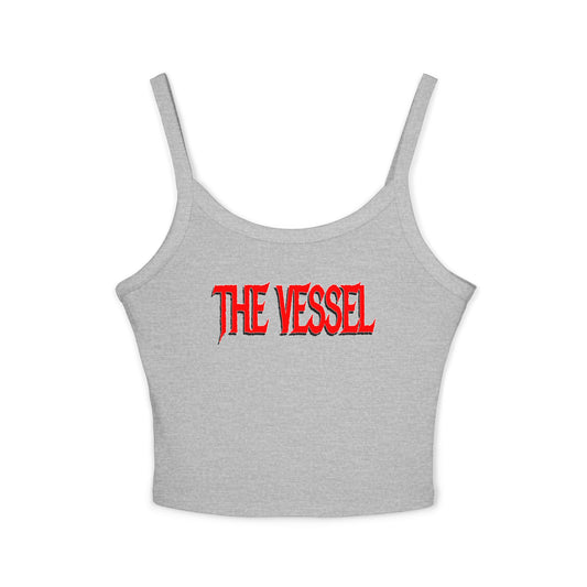 The Vessel Crop Tank Top —  Red Graphic Spaghetti Strap Tank