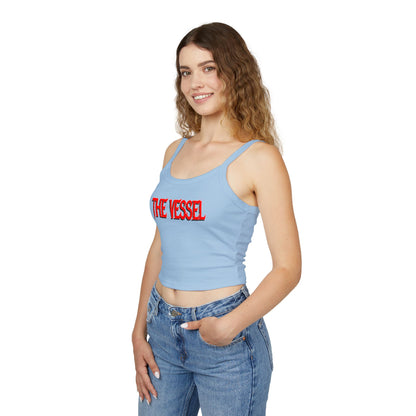 The Vessel Crop Tank Top —  Red Graphic Spaghetti Strap Tank