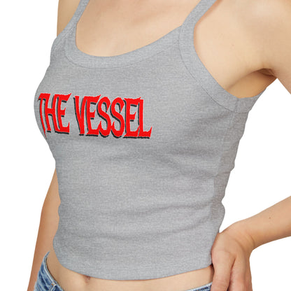The Vessel Crop Tank Top —  Red Graphic Spaghetti Strap Tank