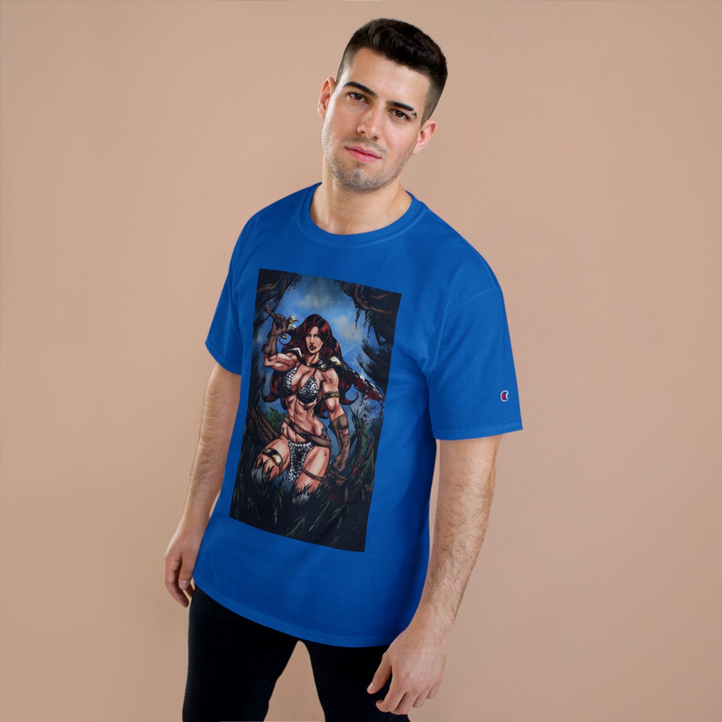 Red Sonja Sword & Sorcery Champion T-Shirt — Comic Fantasy Tee (Color)