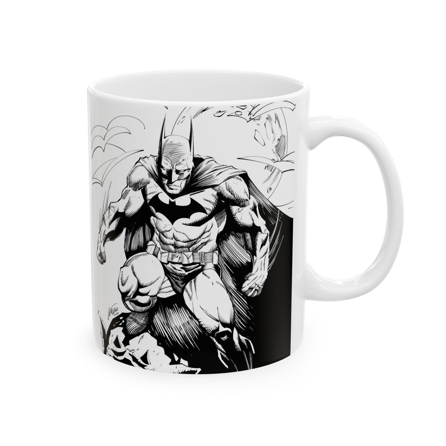 The Bat Ceramic Mug — Black Ink Equestrian Design (11oz/15oz)