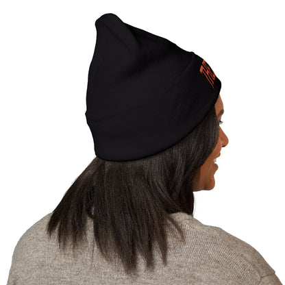 Embroidered 'THE VESSEL' Cuffed Beanie — Casual Streetwear Knit Hat