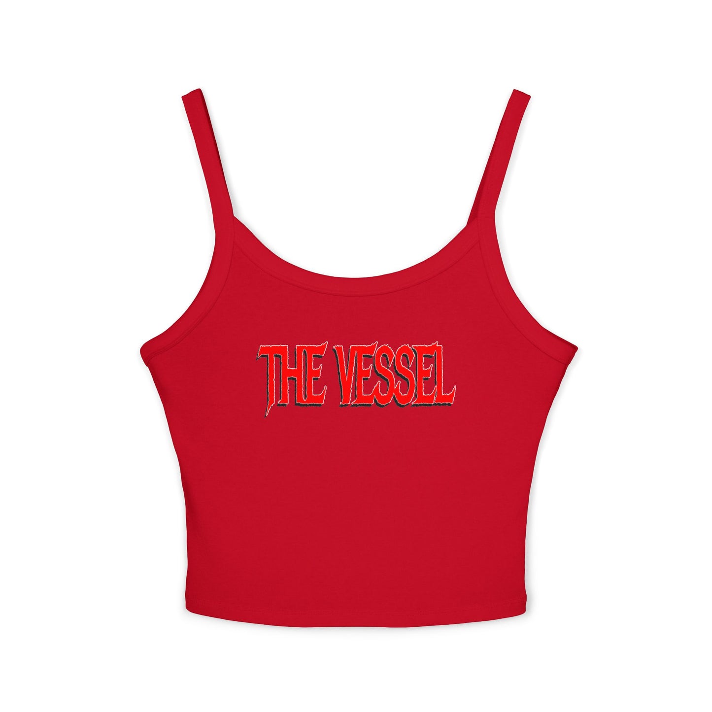 The Vessel Crop Tank Top —  Red Graphic Spaghetti Strap Tank