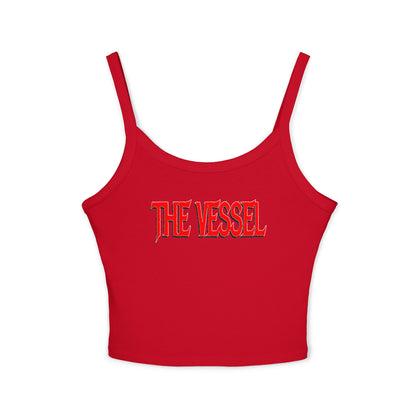 The Vessel Crop Tank Top —  Red Graphic Spaghetti Strap Tank