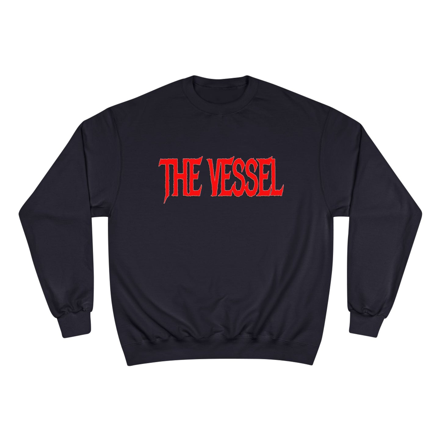 The Vessel Logo Crewneck (Red Logo, Gothic Art Back)
