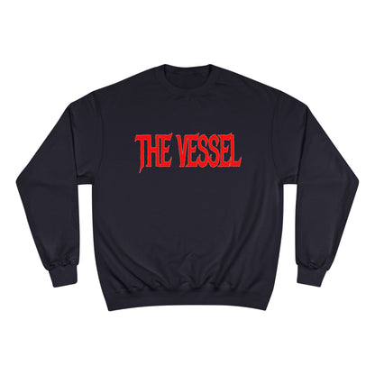 The Vessel Logo Crewneck (Red Logo, Gothic Art Back)
