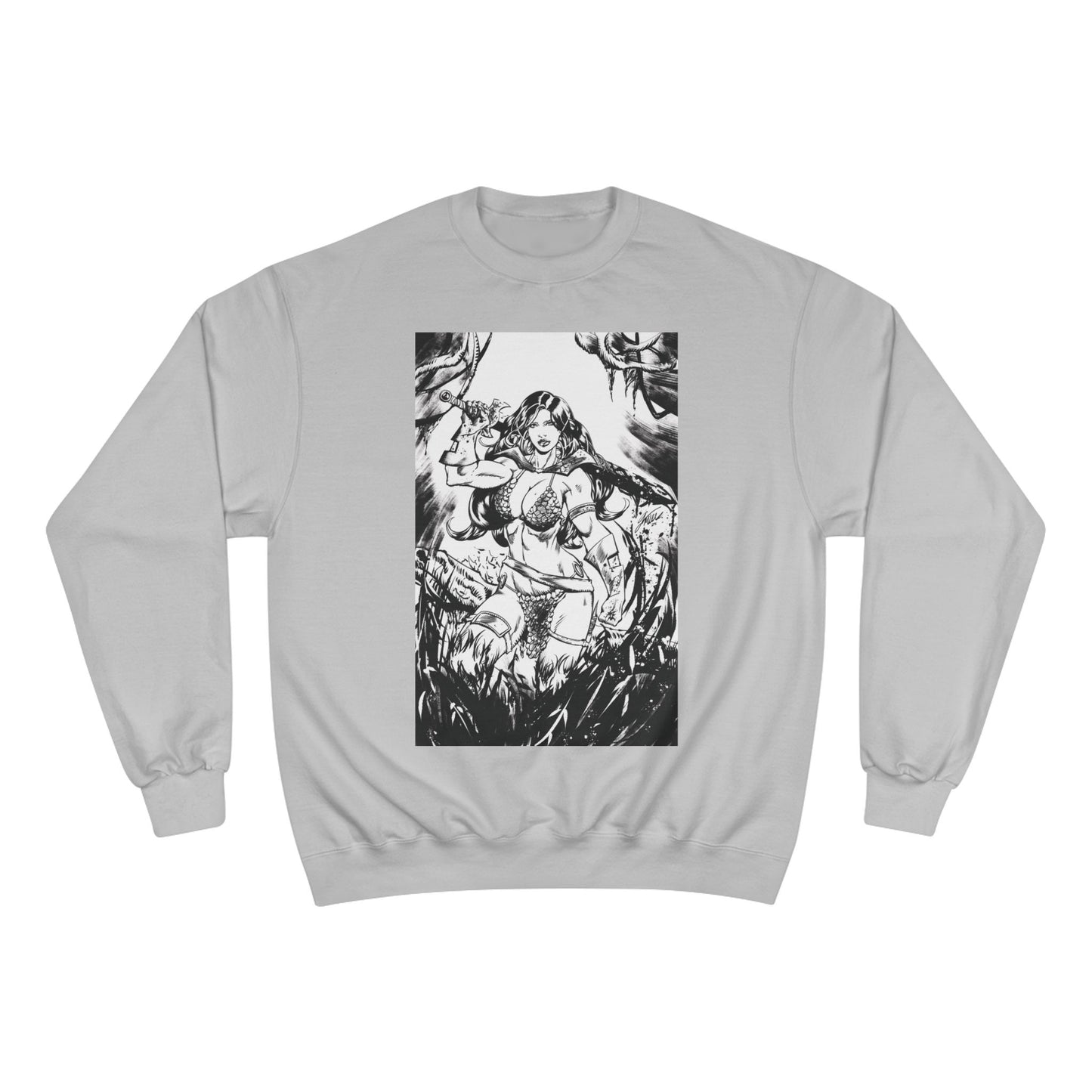 Red Sonja Champion Sweatshirt — Classic Comic Hero Crewneck