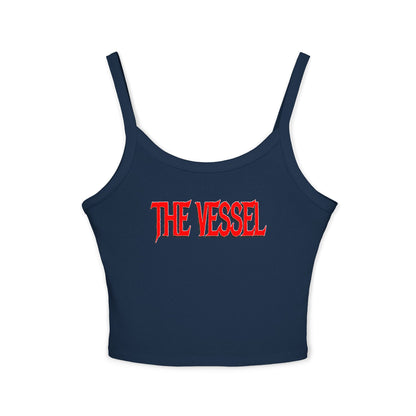 The Vessel Crop Tank Top —  Red Graphic Spaghetti Strap Tank