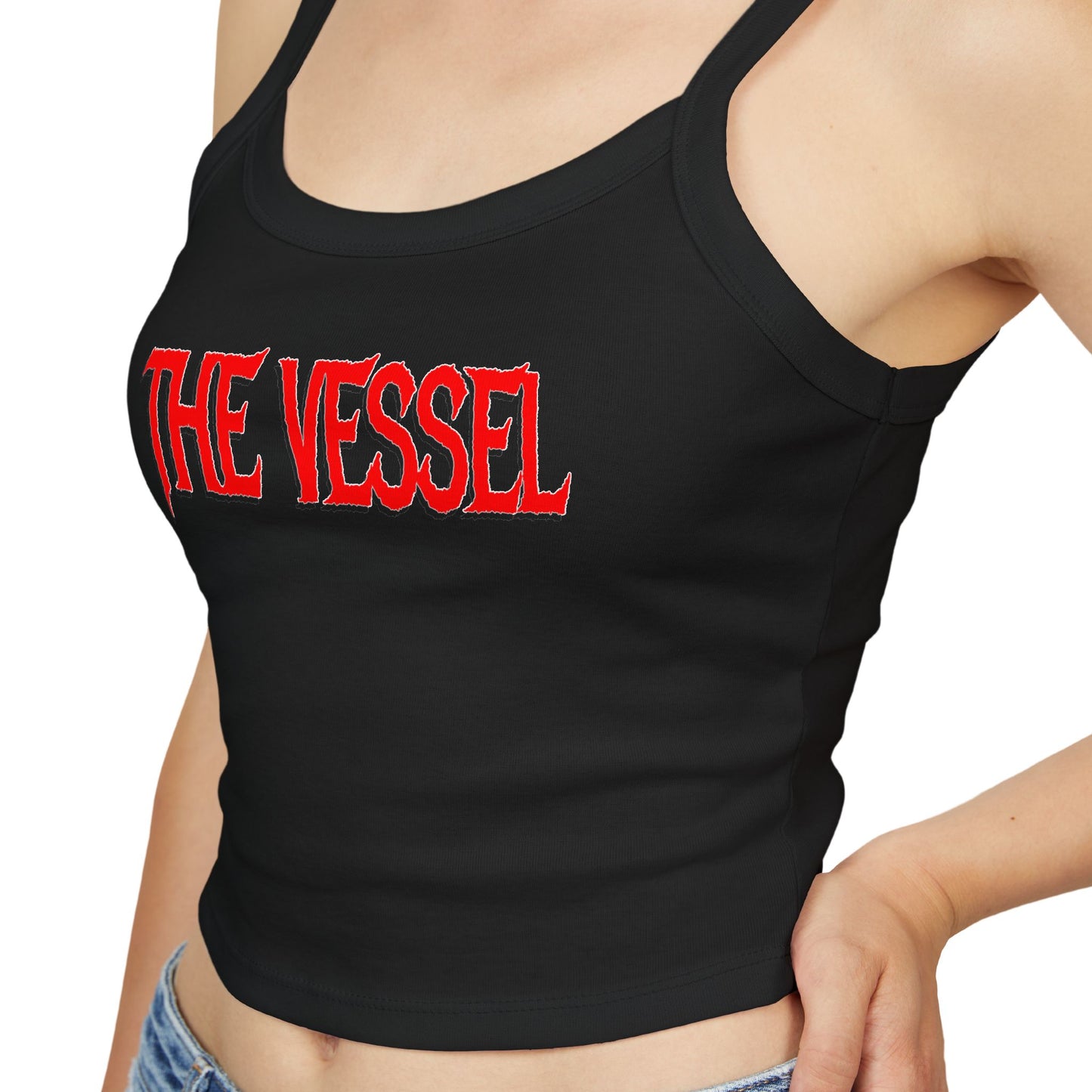 The Vessel Crop Tank Top —  Red Graphic Spaghetti Strap Tank