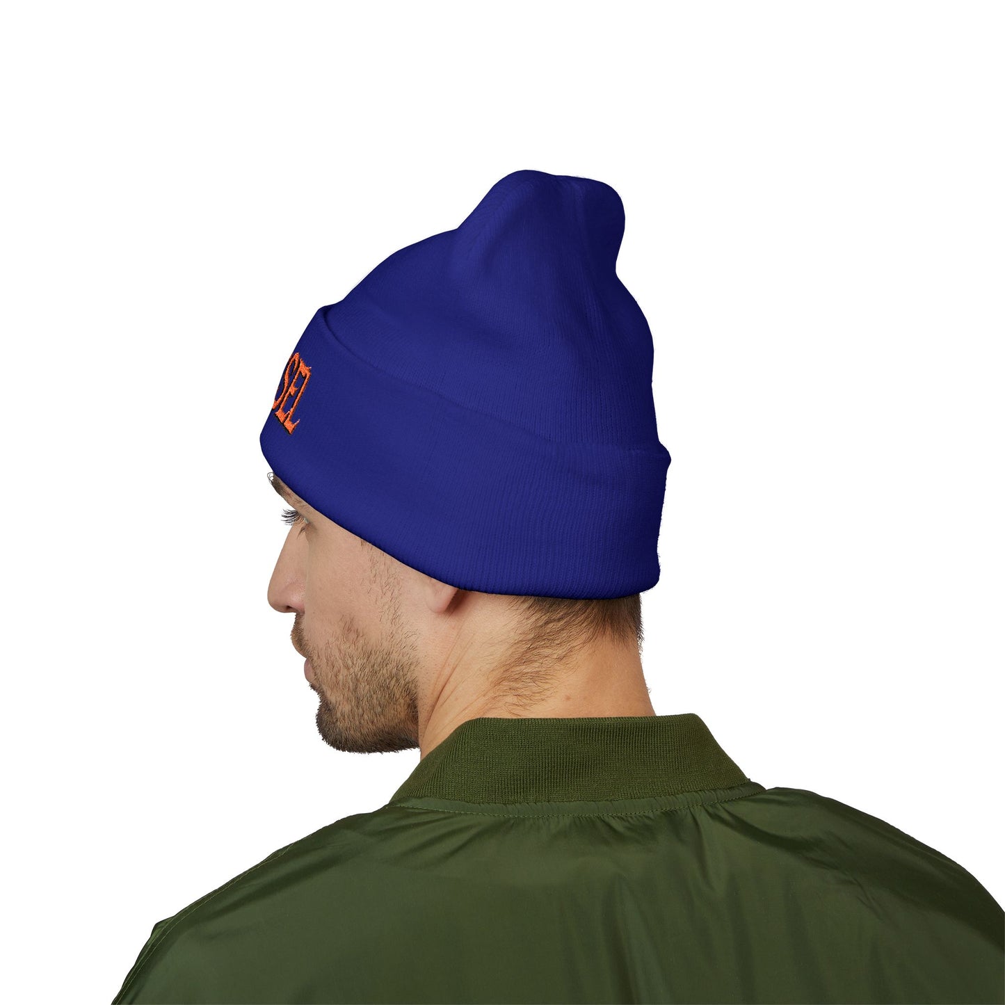 Embroidered 'THE VESSEL' Cuffed Beanie — Casual Streetwear Knit Hat