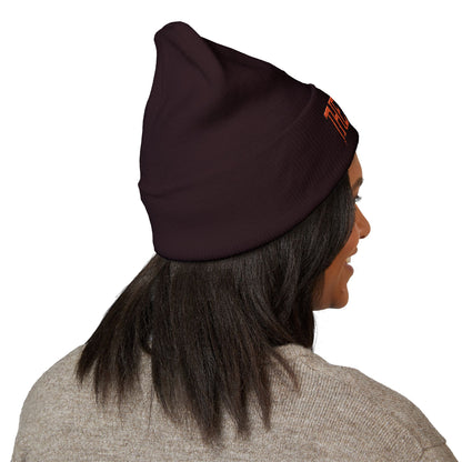 Embroidered 'THE VESSEL' Cuffed Beanie — Casual Streetwear Knit Hat