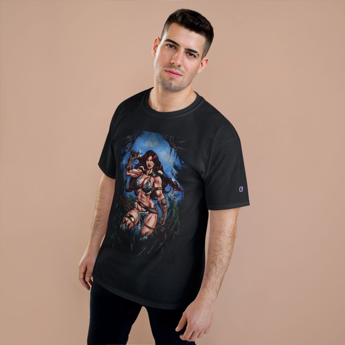 Red Sonja Sword & Sorcery Champion T-Shirt — Comic Fantasy Tee (Color)