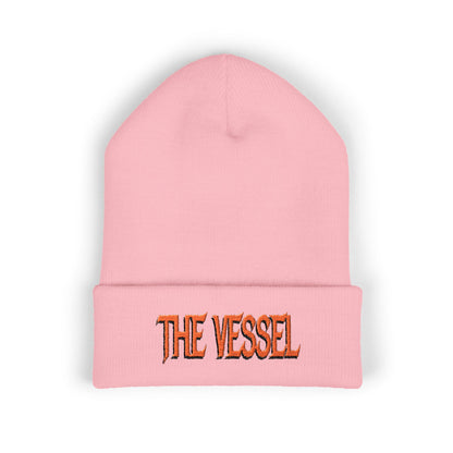 Embroidered 'THE VESSEL' Cuffed Beanie — Casual Streetwear Knit Hat