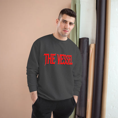 The Vessel Logo Crewneck (Red Logo, Gothic Art Back)