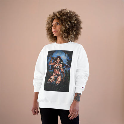 Red Sonja Champion Sweatshirt — Classic Comic Hero Crewneck (Color)